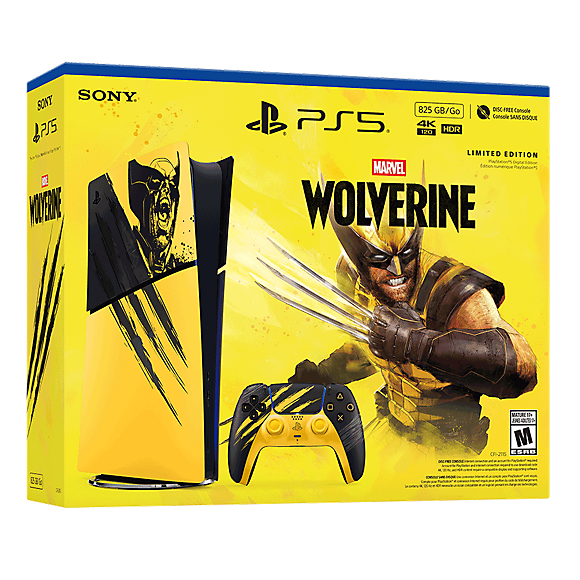 PlayStation®5 Digital Edition Console 825 GB - Marvel’s Wolverine Battle Yellow Limited Edition Bundle — product view 1